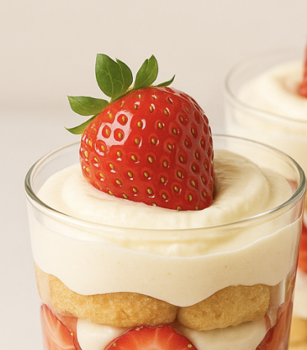 Jahodové tiramisu v pohári