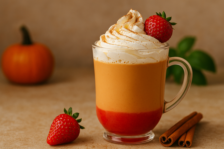 Strawberry pumpkin spice latte zo slovenských jahôd Slahôdka