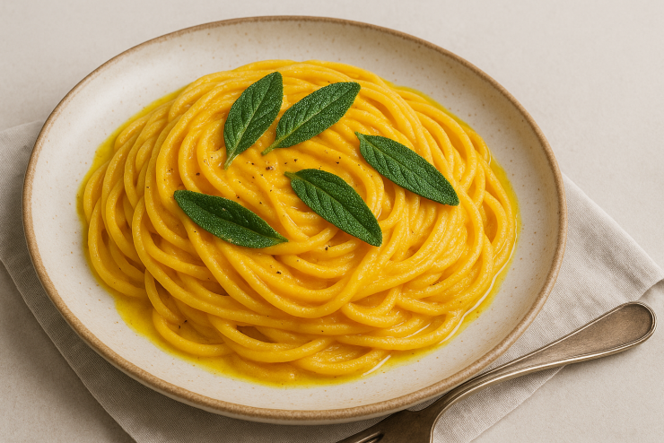 Špagety s Hokkaido omáčkou a šalviou – jesenná lahôdka z lokálnej tekvice