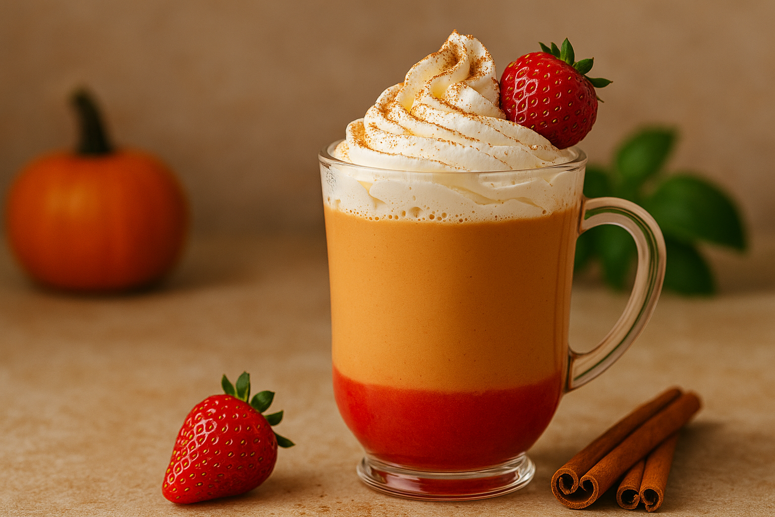 Strawberry pumpkin spice latte zo slovenských jahôd Slahôdka