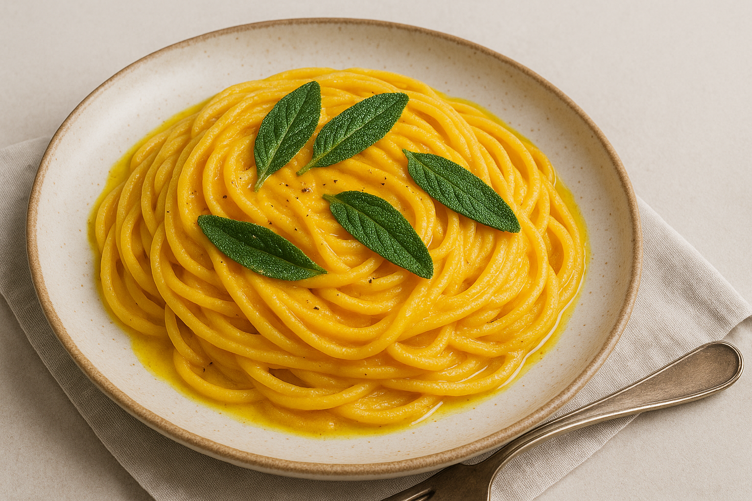 Špagety s Hokkaido omáčkou a šalviou – jesenná lahôdka z lokálnej tekvice